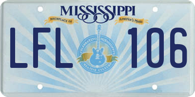 MS license plate LFL106
