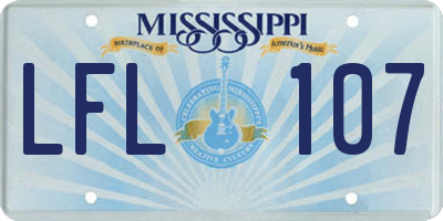MS license plate LFL107