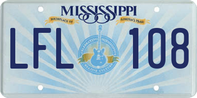 MS license plate LFL108