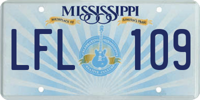 MS license plate LFL109