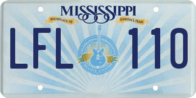 MS license plate LFL110