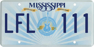 MS license plate LFL111