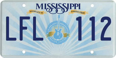 MS license plate LFL112