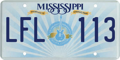 MS license plate LFL113