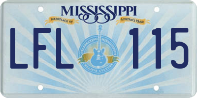 MS license plate LFL115
