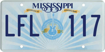 MS license plate LFL117