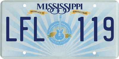 MS license plate LFL119