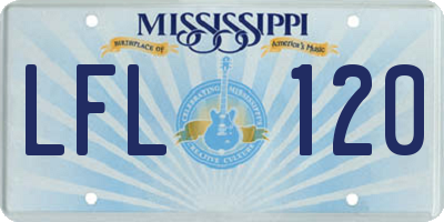 MS license plate LFL120