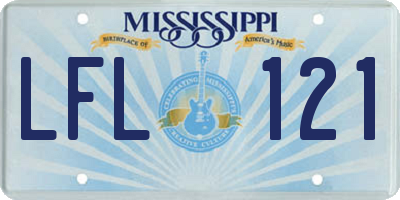 MS license plate LFL121