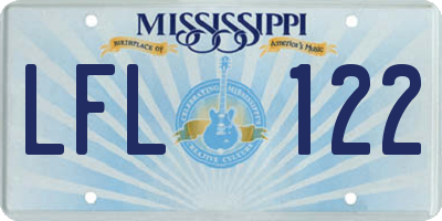 MS license plate LFL122