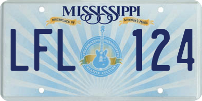 MS license plate LFL124