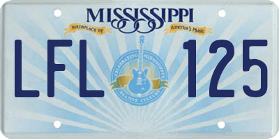 MS license plate LFL125