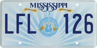 MS license plate LFL126