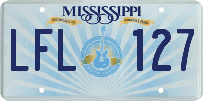 MS license plate LFL127