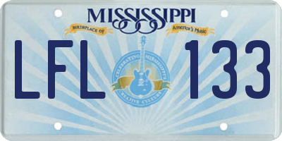 MS license plate LFL133