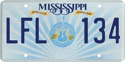 MS license plate LFL134