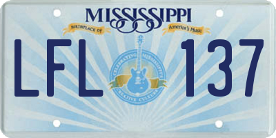 MS license plate LFL137