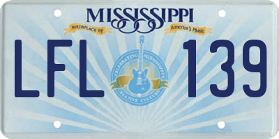 MS license plate LFL139