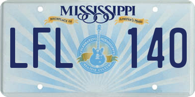 MS license plate LFL140