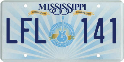 MS license plate LFL141