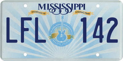MS license plate LFL142