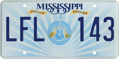 MS license plate LFL143