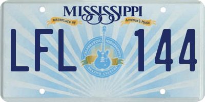 MS license plate LFL144