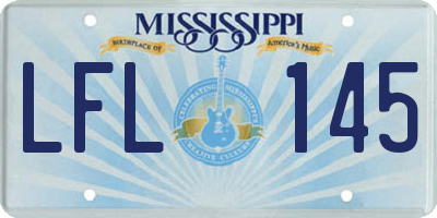 MS license plate LFL145