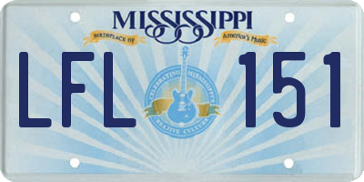 MS license plate LFL151