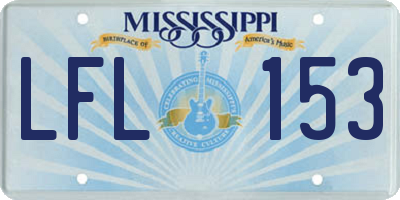 MS license plate LFL153