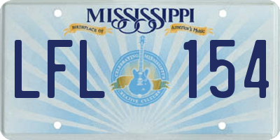 MS license plate LFL154