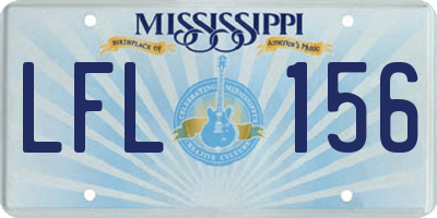 MS license plate LFL156