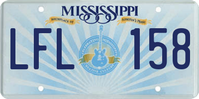 MS license plate LFL158