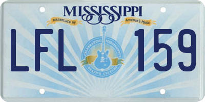 MS license plate LFL159