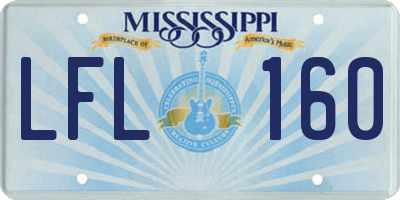 MS license plate LFL160