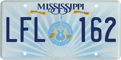 MS license plate LFL162