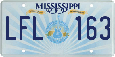MS license plate LFL163