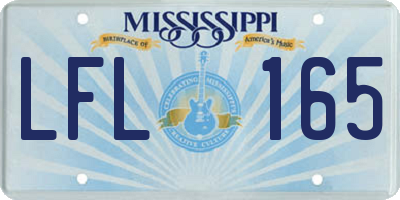 MS license plate LFL165