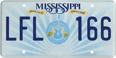MS license plate LFL166