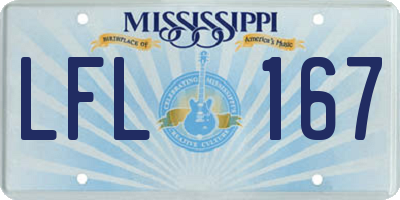 MS license plate LFL167