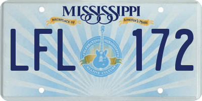 MS license plate LFL172