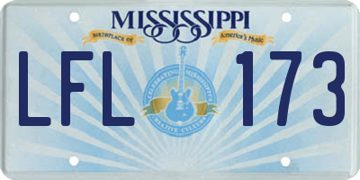 MS license plate LFL173
