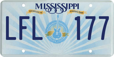 MS license plate LFL177