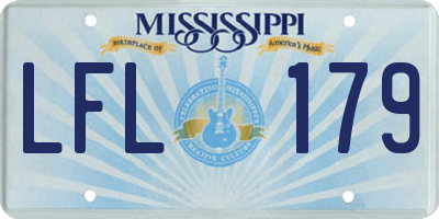 MS license plate LFL179