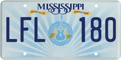 MS license plate LFL180