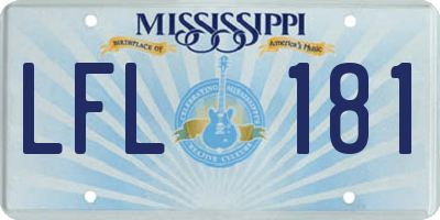 MS license plate LFL181