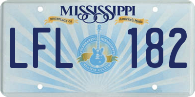 MS license plate LFL182