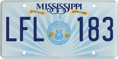 MS license plate LFL183
