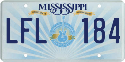 MS license plate LFL184