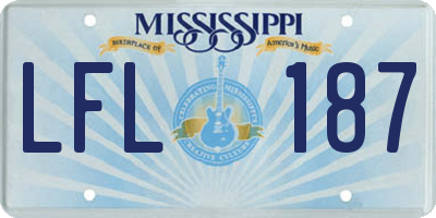 MS license plate LFL187